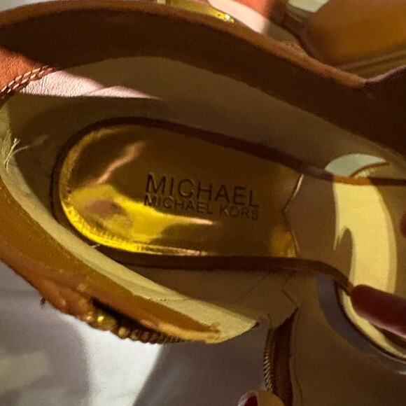 MICHAEL Michael Kors Tan Peep-Toe Heels - Picture 6 of 7